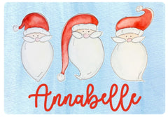 Watercolor Background Santa Trio Design